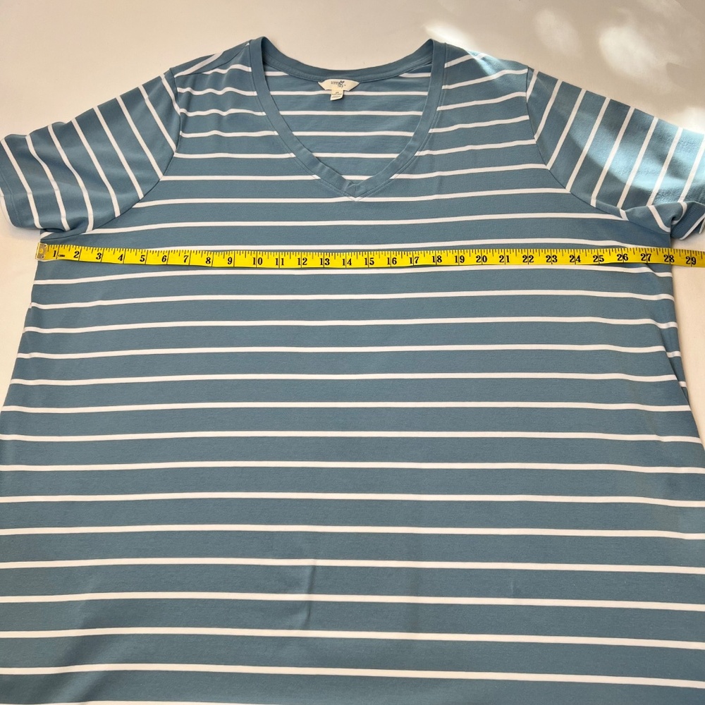 Terra & Sky Relaxed Fit Cotton Blend Striped Midi Dress - Picture 4 of 10
